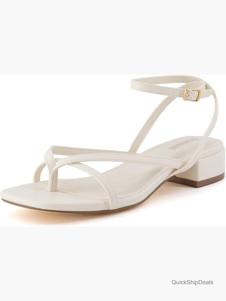 Low Block Heel Sandal With Memory Foam + Wide Widths